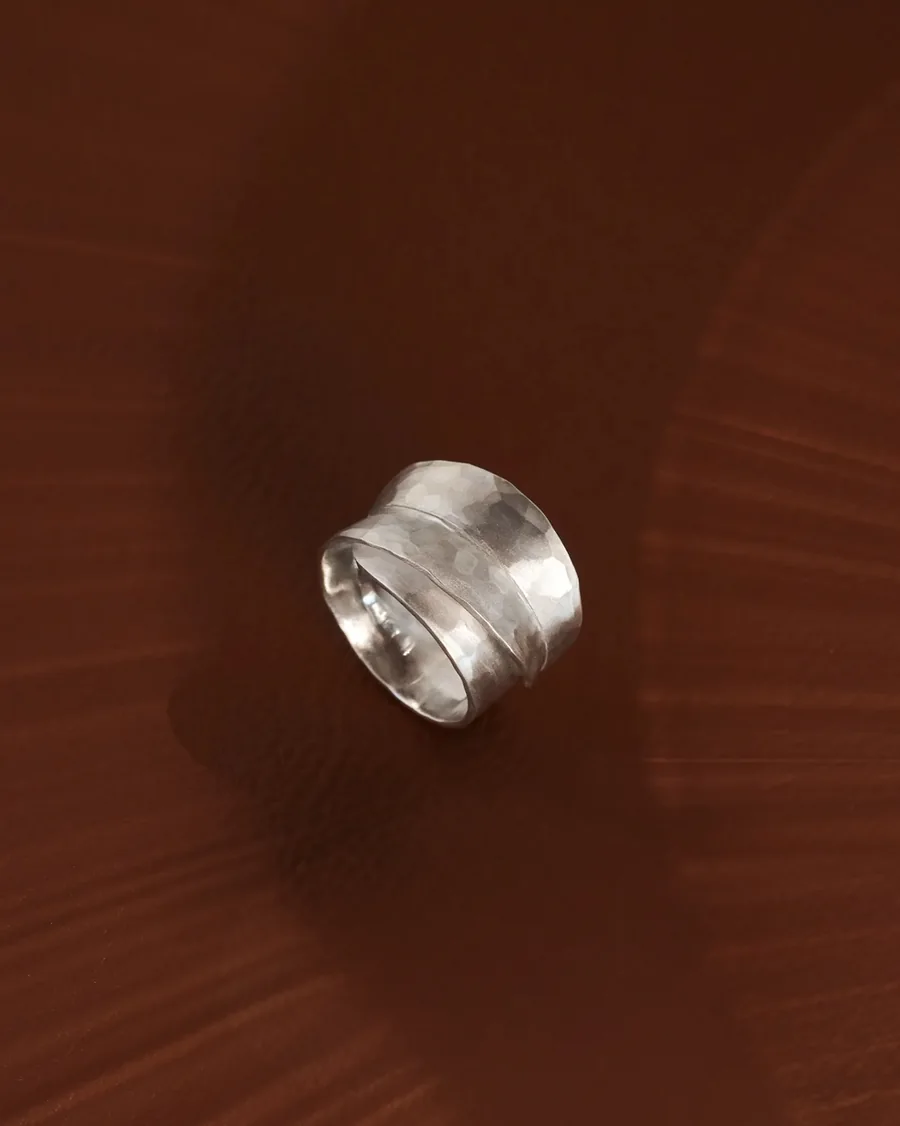 Blattring, Silber, geschmiedet
