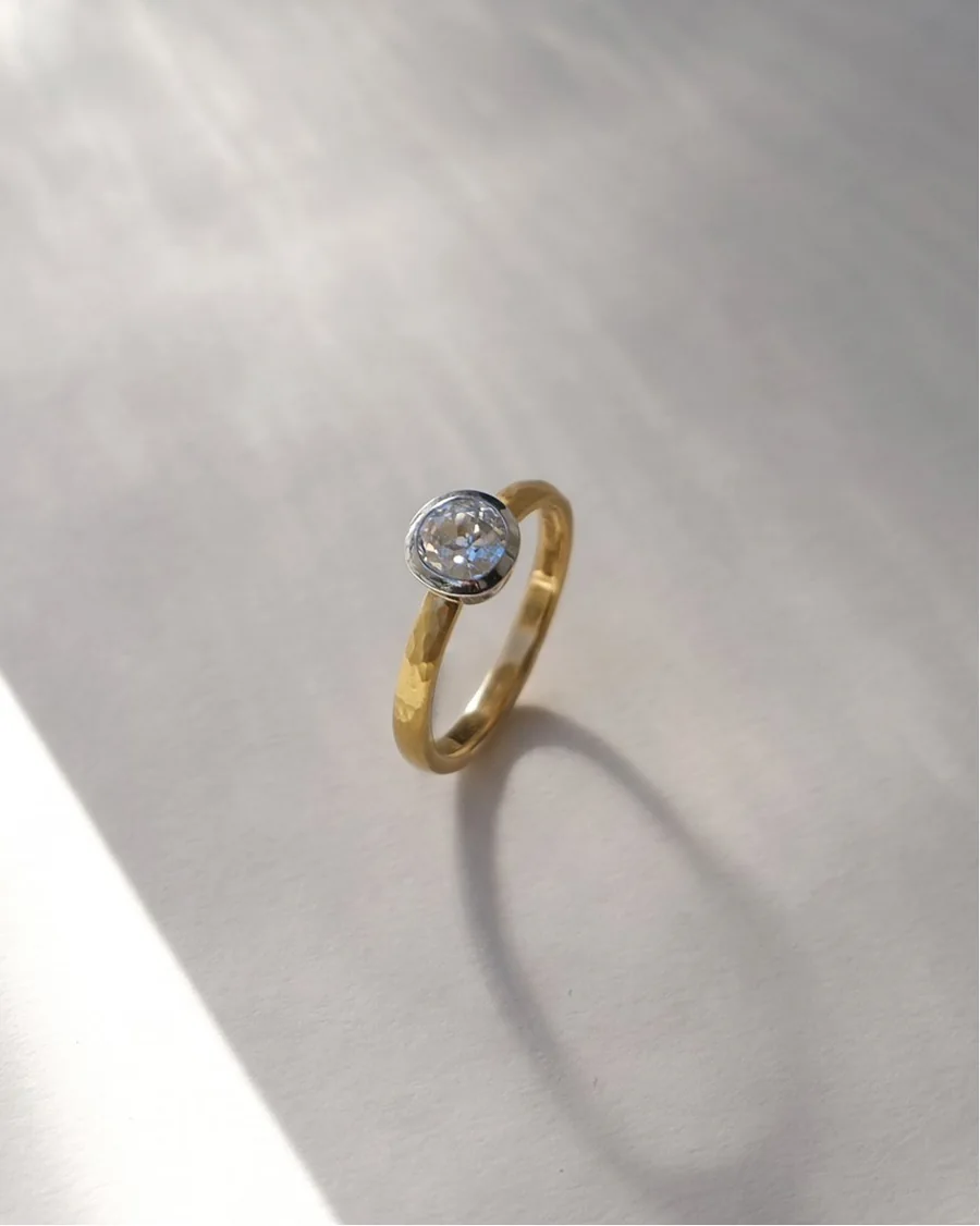 Vintage-Ring, Gold, historischer Diamant